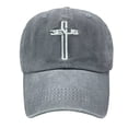 thumbnail image 3 of Embroidered Christian Jesus Cross Hat for Men Women, Vintage Washed Dad Hats Adjustable Baseball Cap, 3 of 6