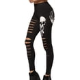 thumbnail image 2 of HLSOHJP Women's Pants Black High Waisted Skull Print Yoga Sports Workout Trousers Stretch Hollow Out Leggings, 2 of 7