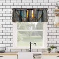 thumbnail image 2 of Barn Door Valance Curtain Rustic Wood Farmhouse Door Pattern Western Country Rod Pocket Valance Window Treatments 1 Panel Short Curtains for Kitchen Living Room Decor 54 x 18 in, 2 of 6