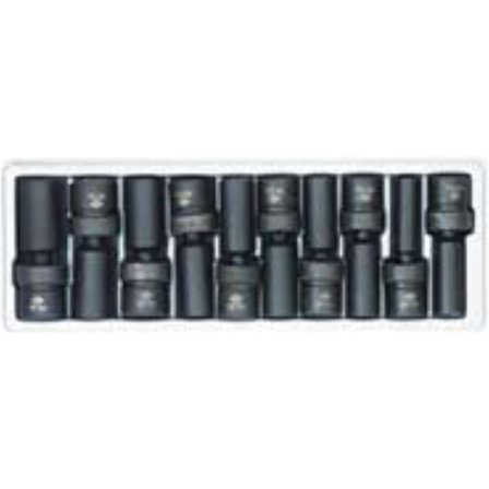 Sunex 2658 10-Piece 1/2" Drive Deep Universal Metric Impact Socket Set