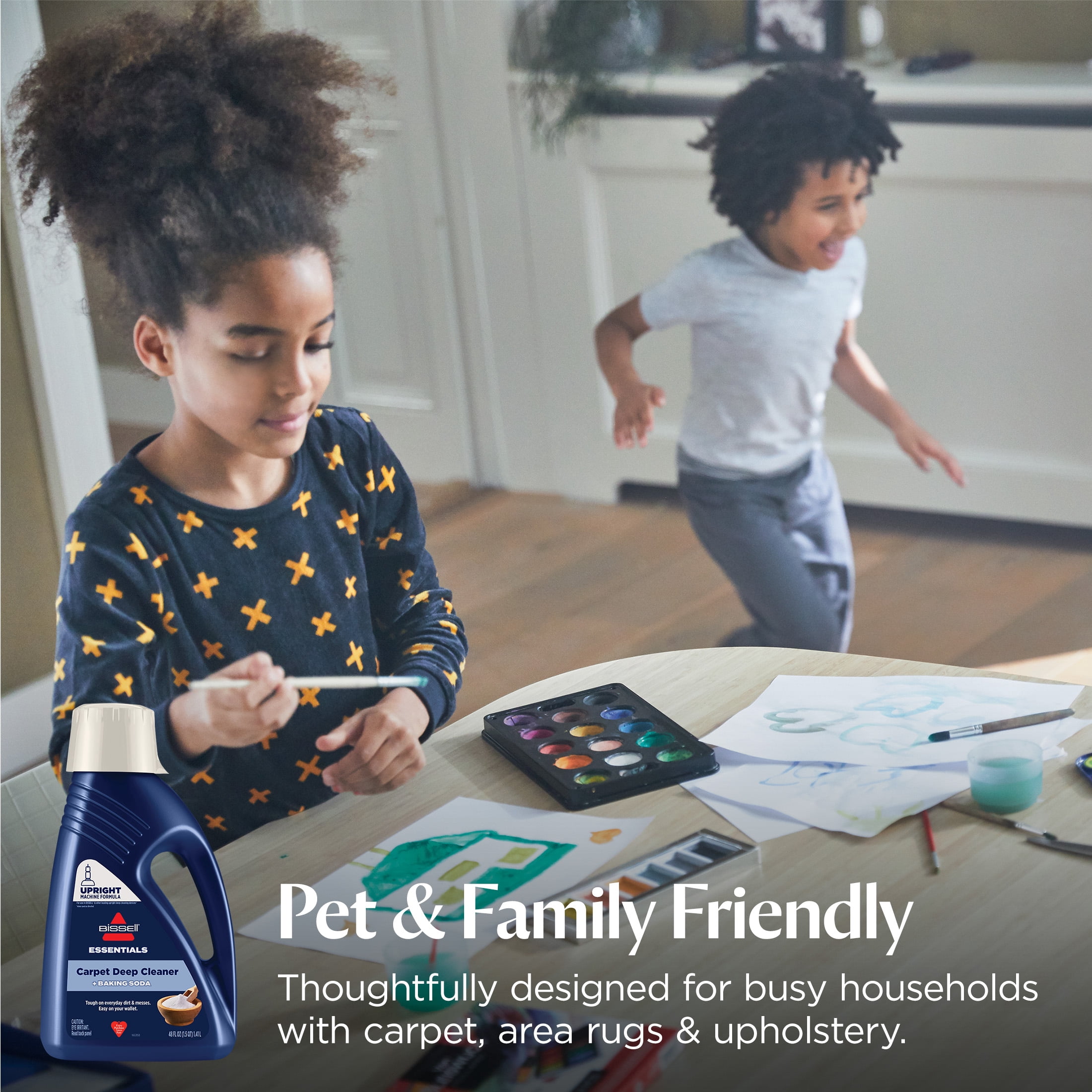 BISSELL Essentials Carpet Cleaner with Baking Soda, for Upright Deep Cleaning Machines, Deodorizes Odors, 4497, 48  fl oz