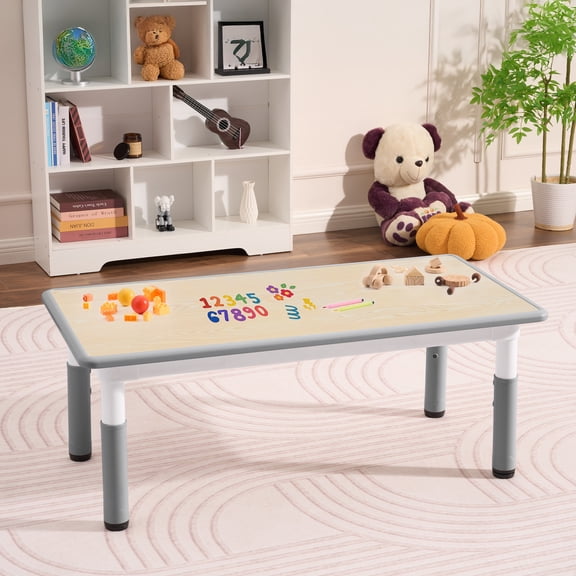 Toddler Table, 7-Level Adjustable Kids Play Table, Graffiti-Proof Plastic Desk for Home & Daycare, Ages 3-8
