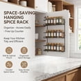 thumbnail image 3 of Metal Wall-Mounted Kitchen Spice Rack,1 Pc Pantry Door Organizer and Hanging Storage Baskets Organizer Wall Mount,Large Capacity Metal Spice Shelf for Kitchen Cabinet,11.4''x2.48''x2.36''(Black), 3 of 7