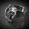 thumbnail image 4 of Fashion Punk Locomotive Skull Ring: Exaggerated Zinc Alloy Statement Ring for Women and Men, Geometric Design, 4 of 5