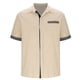 thumbnail image 3 of Camisas de Verano Casuales de los Hombres Impresas Camisa de Manga Corta Parchada para Hombres, Contraste Cuello Botón Arriba con Bolsillo de Pecho, 3 of 6