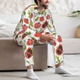 thumbnail image 7 of Honeii Tomatoes Pattern Mens Pajamas Set,2pcs Men's Lounge Long Sleeve Sleep Shirt and Pajama Bottoms Sleepwear Set,Mens Pjs Sets-Medium, 7 of 7