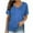 Blue, variant on RYRJJ Womens Summer T Shirts Short Sleeve V Neck Basic Tops with Side Shirring Ruched Loose Fit Blouse Shirts(Black,L)