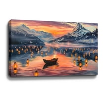 Wall Art For Living Room Canvas Wall Art Water Lantern Canvas art Framed wall art Painting For Livingroom Decor Office Bedroom Decoration