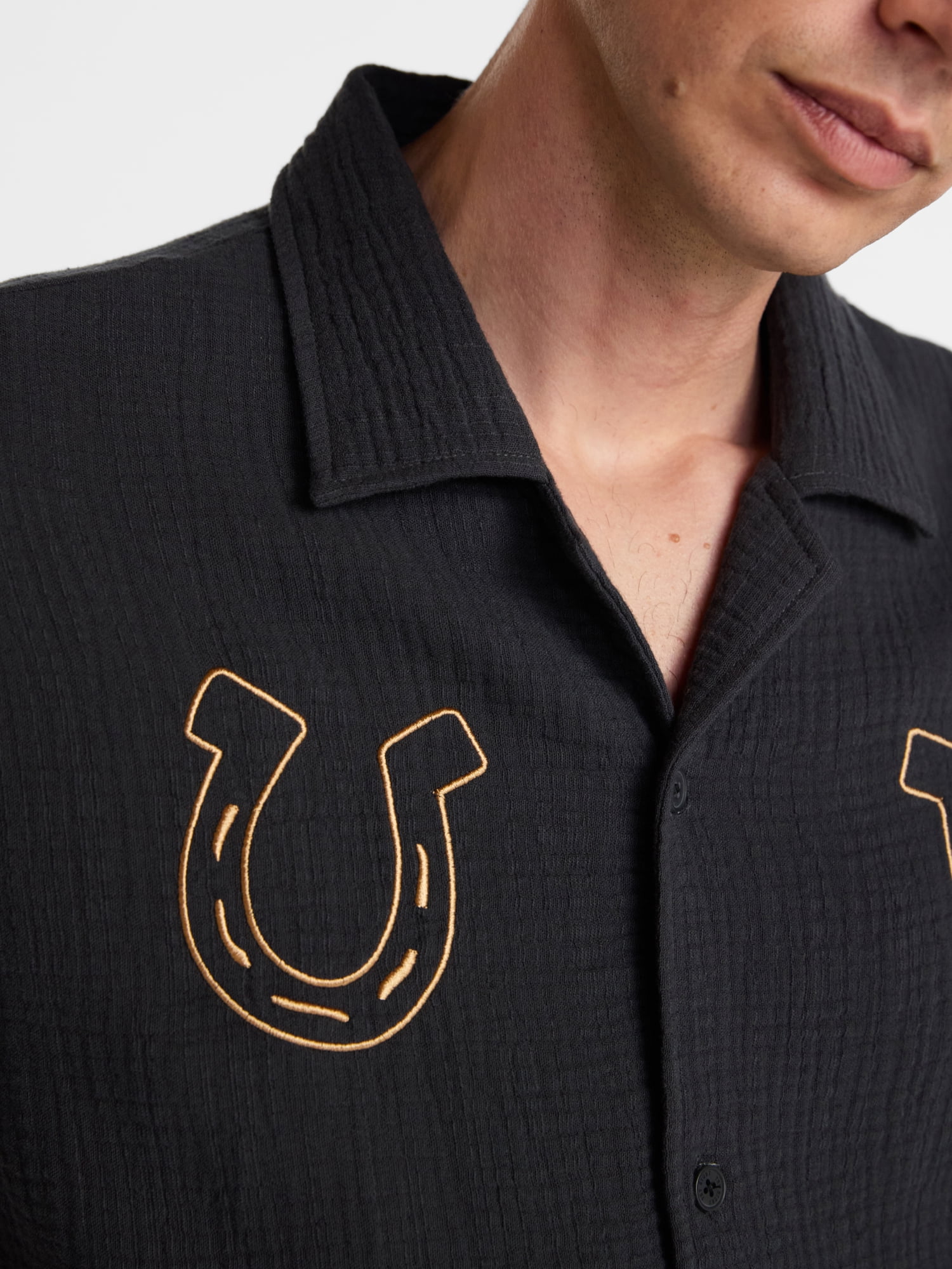 Disney Pixar Toy Story TS5 Men’s Woody and Bullseye Howdy Embroidered Button Up Shirt, Sizes S-3XL