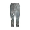 thumbnail image 4 of QATAINLAV Capri Leggings for Women Cute Floral Print High Waist Capris Tummy Control Slim Fit Yoga Cropped Pants Gray XXL, 4 of 5