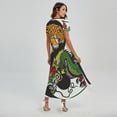 thumbnail image 2 of Tiger And Dragon Yin Yang Printed Short Sleeve Maxi Dress, Dragons Fashion Summer Maxi Dress For Women, 2 of 4