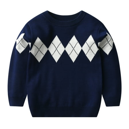 

Dr.Eam Toddler Boys Girls Winter Long Sleeve Jacquard Knit Sweater Base Warm Sweater For Children Clothes Sweater Tops Outwear Toddler 2 Y-3 Y