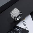 thumbnail image 3 of Moissanite Rings Mens Engagement Ring Band 925 Sterling Silver Wedding Ring D Color VVS1 Clarity Diamond Rings Size 6-10, 3 of 6