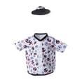 thumbnail image 2 of Linnome Porch Goose Outfit Football Print Goose Costume with Hat Set Goose Statue Not Included Multicolor#03, 2 of 6