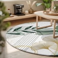 thumbnail image 3 of Round Rugs 6Ft, Boho Tropical Palm Leaves Round Area Rug Washable Indoor Throw Carpet, Summer Ginkgo Leaf Modern Soft Non Slip Circle Rug for Office Cabinet Home Decor Aesthetic, 3 of 8