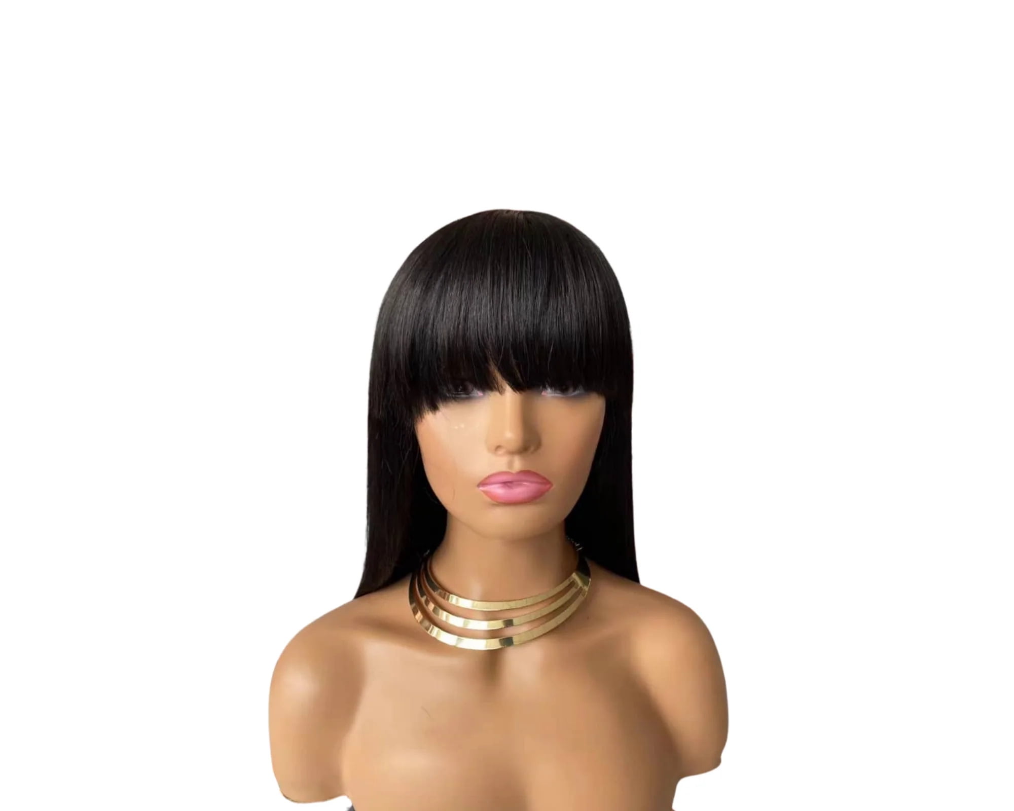 Straight Human Hair Wigs With Bangs