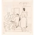 thumbnail image 3 of Jean Emile Laboureur 15x16 Black Modern Framed Museum Art Print Titled - Cafe Interior with Customers and Waitress (1925), 3 of 5