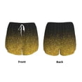 thumbnail image 6 of Uemuo Gold Glitter Gradient Pattern Women's Athletic Shorts High Waisted Running Shorts with Liner Pockets Gym Elastic Workout Shorts-Small, 6 of 9