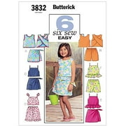 Butterick Pattern Children's and Girls' Top, Skort and Shorts, (2, 3, 4, 5)