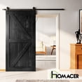 thumbnail image 2 of Homacer 5-in-1 Design 46'' W x 84'' H x 1-3/8'' D Solid Wood Barn Door, Finished and Unassembled, with Pre-drilled Holes for Easy Assemble and Pre-routed Groove, Interior Only (Black), 2 of 7