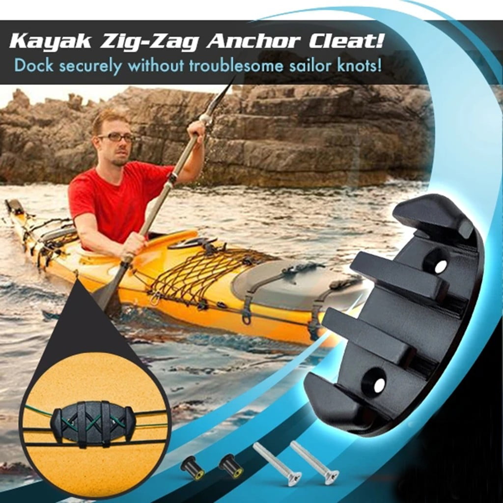 Zig Zag Anchor Cleat for Kayak Canoe Deck Marine Fishing Boat Accs Plastic Black 