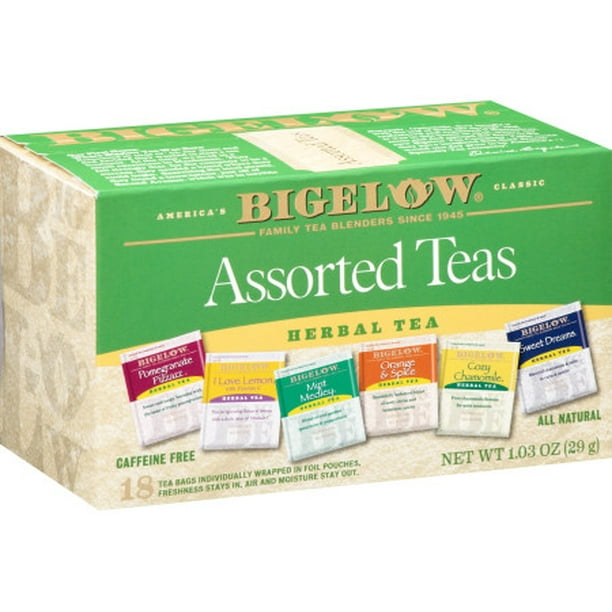 Bigelow Assorted Herbal Teas, Tea Bags, 18 Ct