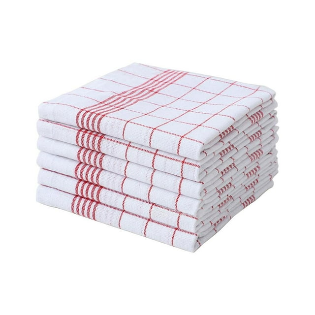 Lot de 6 Torchons en Coton - Grands 42x64cm pour Cuisine et Salle de Bain, Durables et Résistants à la Décoloration, Usage Polyvalent