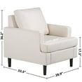 thumbnail image 2 of ZENSTYLE Modern Accent Chair Elegant Sofa Chair Soft Linen Fabric Solid Wood Legs for Living Room Office Beige, 2 of 9