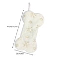 thumbnail image 3 of Snowy White Plush Pet Dog Christmas Stocking, Silver Snowflake Sequin Dog Christmas Stockings Large Bone Shape Faux Fur, Hanging Christmas Holiday Season Party Decor for Pets Dogs, 16in, 3 of 6