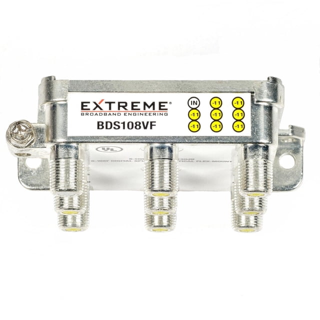 Extreme Broadband BDS108VF Divisor digital de 8 vías - Divisor RG6 de montaje vertical