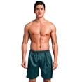 thumbnail image 1 of Pantalones tipo bóxer de seda satinada de cinco colores lisos, informales, holgados, para playa, para verano, pantalones de pijama finos y lisos para hombre, 1 of 4