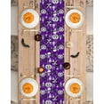 thumbnail image 4 of Table Runner Dresser Scarves 36 Inch Long,Halloween Pumpkin Ghost Face Linen Dining Table Runners Crow Hat Skull Purple White Black Tabletop Scarf for Wedding Holiday Party Kitchen, 4 of 9