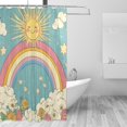 thumbnail image 2 of Yayeee Shower Curtain with Hooks 72"x72" Waterproof Fabric Bathroom Hanging Decor, Retro Beige Rainbow, 2 of 5