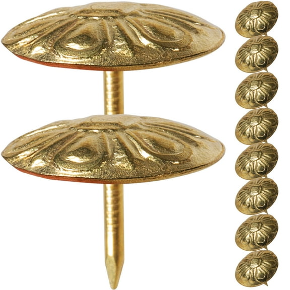 TAILTOSS 50Pcs Golden Iron Upholstery Nails for Furniture and Home Decorative Projects
