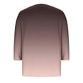 thumbnail image 5 of 3/4 Length Sleeve Womens Tops Round Neck Color Block Pleated Tunic Basic Shirts Casual Loose Plus Size Print Blouses (XXL, Brown), 5 of 5