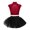 Burgundy&Black, variant on Alvivi Kids Girls Shiny Ballet Dance Outfits Gymnastic Shirt Crop Top and Tutu Skirt Bllerina Costume Black 14