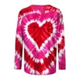 thumbnail image 7 of Guluxicc Womens Long Sleeve T Shirts Casual Valentines Day Graphic Print Tops, Pink, 2XL, 7 of 7