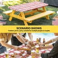 thumbnail image 6 of Red Buffalo Plaid Table Cloths for 3 Foot Rectangle Tables, Farmhouse Check Stripes Retro Geometric Patio Waterproof Elastic Fitted Tablecloths, Washable Rectangular Table Cover for Camping, 6 of 8