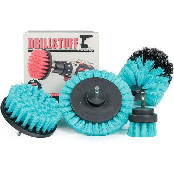Drillstuff Aquatic Cleaning Supplies - Boat Cleaning Accessories - Hull Cleaner Brush Set - Boat Scrubbing Deck Brush - Tank Scrubbing Brushes
