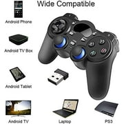 USB Wireless Gaming Controller Gamepad, Wireless Controller PC Game Controller for PC,for PC/Laptop Computer(Windows XP/7/8/10) & PS3 & Android & Steam (Black)