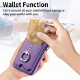 thumbnail image 4 of SaniMore for iPhone 15 (6.1" 2023) Wallet Case,Back Flip Cash Pocket 360° Rotating Metal Holder Kickstand PU Leather Shockproof TPU Card Slots Magnetic Car Mount Wear-resistant Shell, Purple, 4 of 14