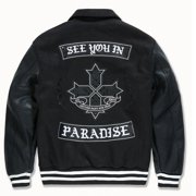 Jordan Craig Men Cross Varsity Jacket (Black)