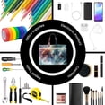 thumbnail image 4 of Easygdp Ink Style Wave Dragon Canvas Document Bag File Bag Handle Business Briefcase Bag A4 File Organizer Organizer Handbag Briefcase, 4 of 8
