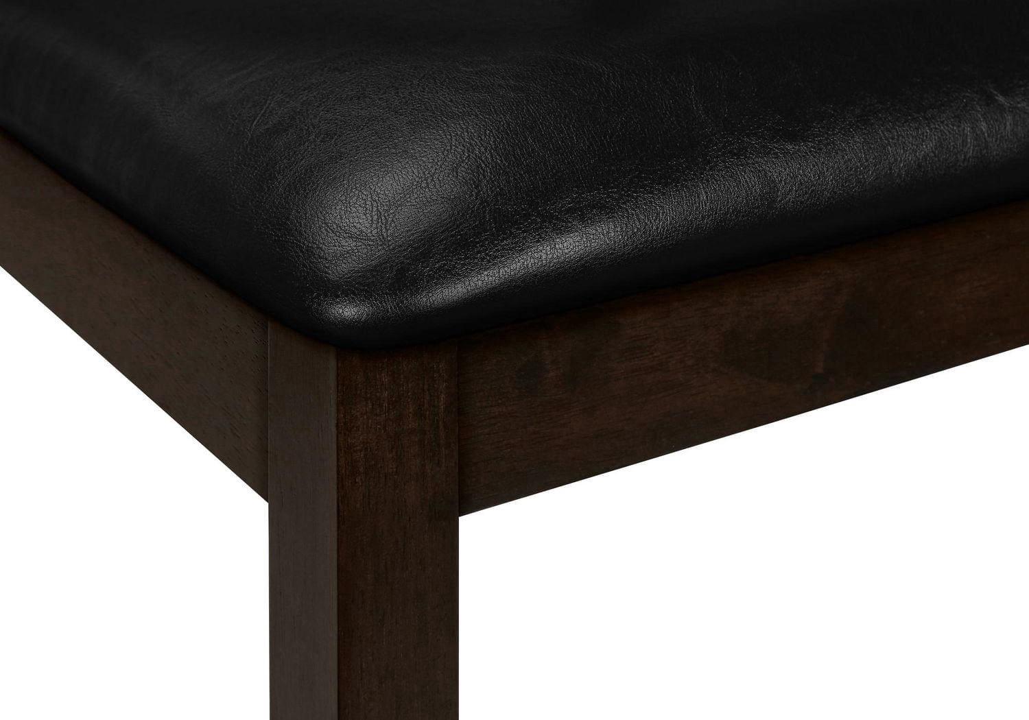 Monarch Specialties Dining Chair, Set Of 2, 37" Height, Kitchen, Dining Room, Side, Upholstered, Brown Leather Look, Brown Solid Wood, Transitional