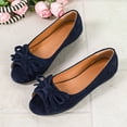 thumbnail image 5 of Navy Women'S Shoes Casual Slip-On Flat Peep Toe Design With Bow Accent For Women Plus Size Size 40 Eu Foot Length 9.84 Inches Weighs Approximately 0.73 Pounds, 5 of 9
