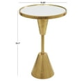 thumbnail image 3 of DecMode 16" x 24" Gold Metal Pedestal Base Accent Table with Mirrored Glass Top, 1-Piece, 3 of 11