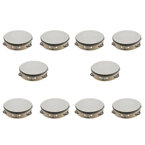 10X 7 Inch Musical Tambourine Tamborine Drum Round Percussion Gift for KTV Party