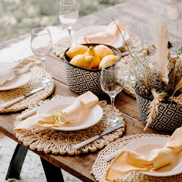 unbranded 4Ud De Servilleta Metálicos Dorados Decorativos Con Brillo Para Cena Y Especial