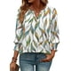 thumbnail image 2 of Top WIHOLL para mujer, estampado floral, manga 3/4, cuello en V, 2 of 5