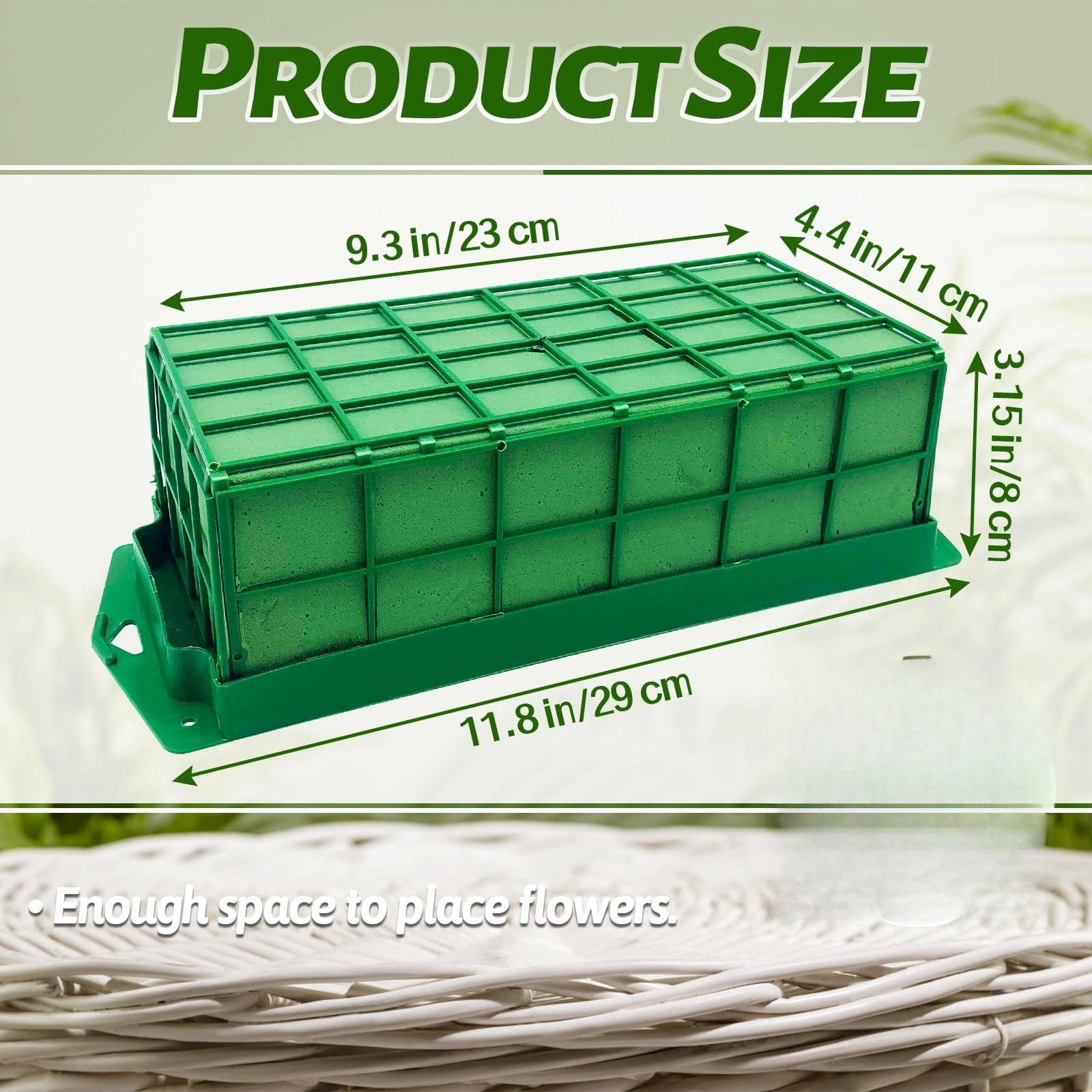2 Pieces Floral Foam Cage, Flower Arrangements Supplies With Rectangle Holder, Bricks for Fresh Flower Wedding Holiday Decorations